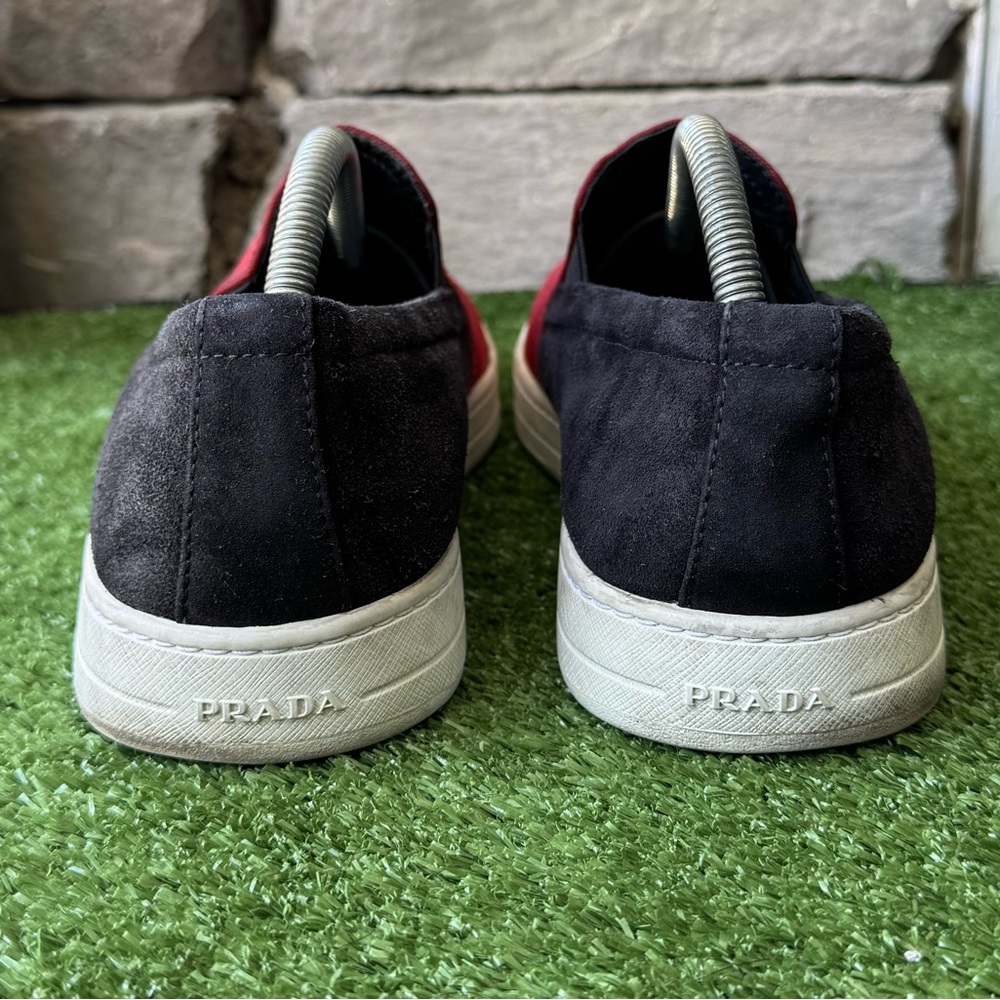 Prada Red Black Nylon Tech Men’s Sneakers Shoes - Picture 5 of 13